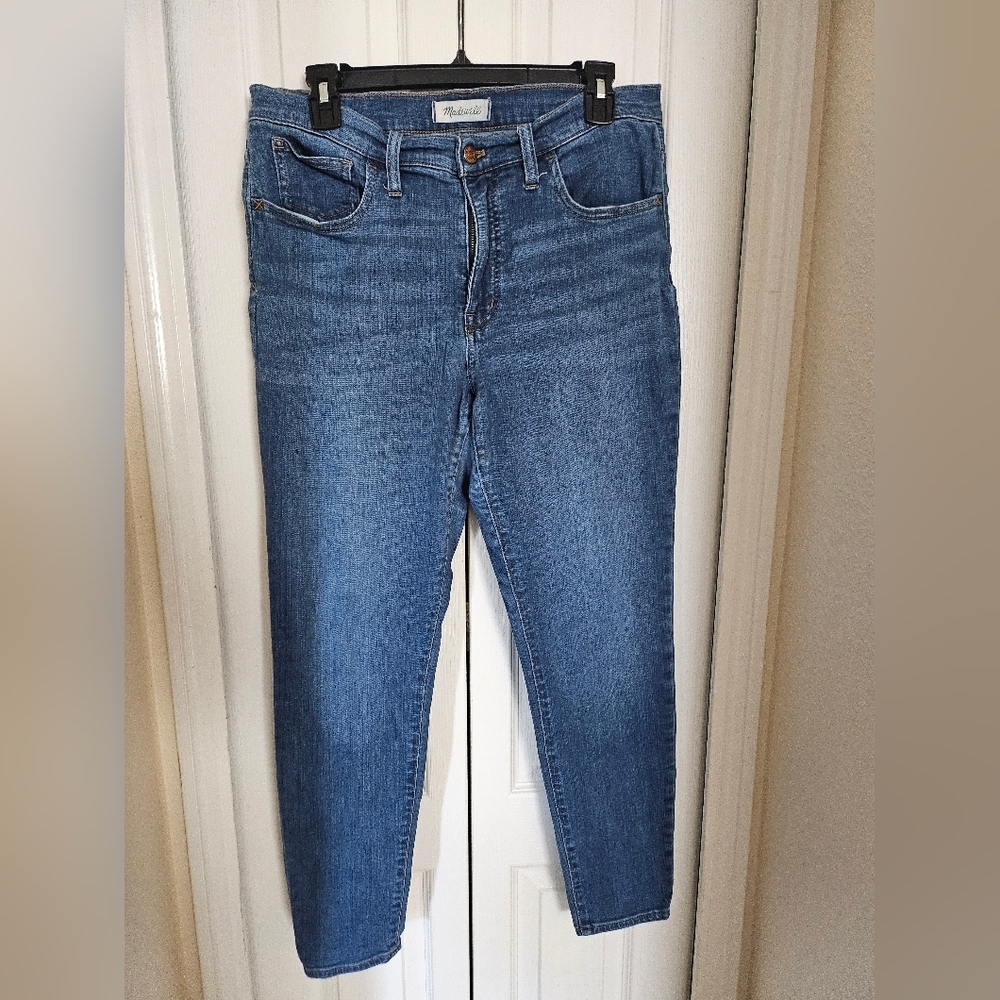 Madewell Mid Rise Skinny Jeans Womens Size 30 Blue Stretch Denim Medium Wash.